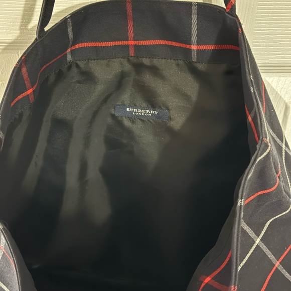 Burberry London Plaid Tote Bag - Blue and Red - Picture 6 of 6